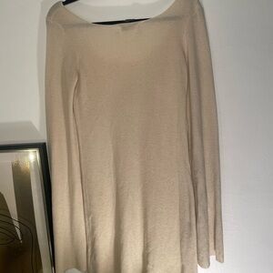 Chic Beige Long Sleeve Dress